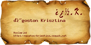 Ágoston Krisztina névjegykártya